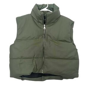 Pretty Little Thing Green Faux Leather Vest Size XL Tall NWT